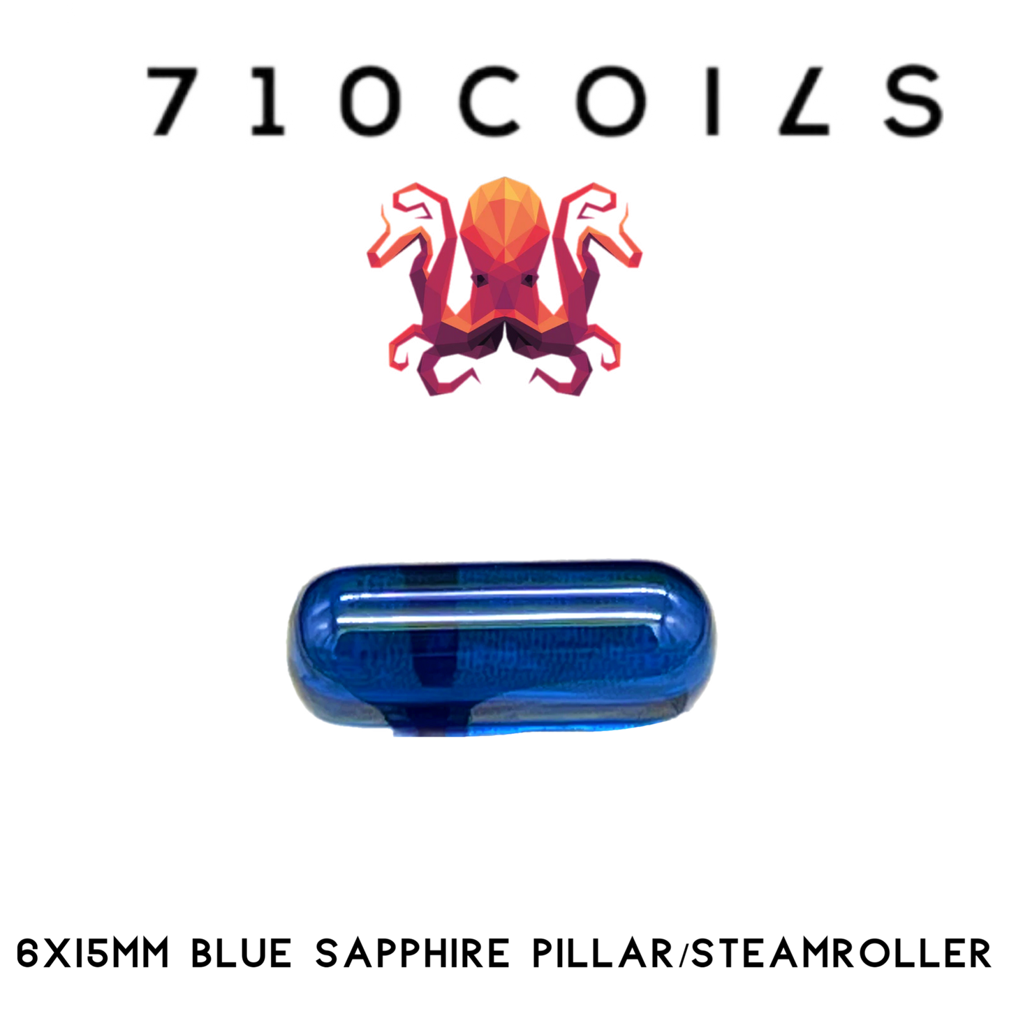 710 COILS BLUE SAPPHIRE or RUBY PILLER/STEAMROLLER, 6x15MM