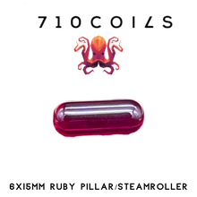 710 COILS BLUE SAPPHIRE or RUBY PILLER/STEAMROLLER, 6x15MM