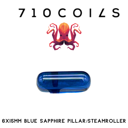 710 COILS BLUE SAPPHIRE or RUBY PILLER/STEAMROLLER, 6x15MM